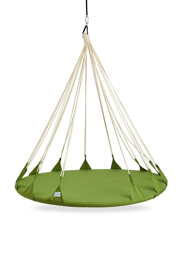 Ruby Yastıklı Ev Tipi Ve Dış Mekan Hamak (160 Cm Çap) - Bahçe, Balkon Hamak Salıncak (yeşil)